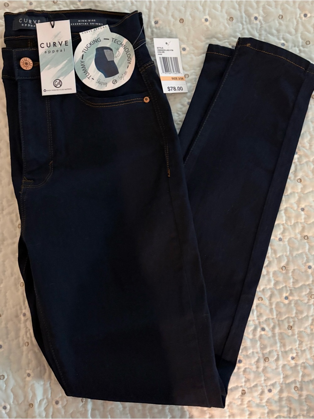 Curb Appeal High-Rise Essential Tummy Tucking Dark Wash Skinny Jeans 2/26